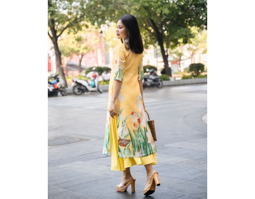 Áo Dài Gấm Cam AD14-VPN F2 Fashion & Freedom ảnh 1