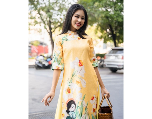 Áo Dài Gấm Cam AD14-VPN F2 Fashion & Freedom ảnh 2