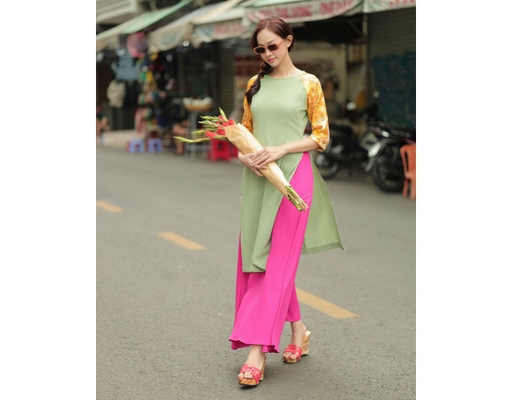 Áo Dài Gấm Xanh AD04-XC F2 Fashion & Freedom ảnh 1