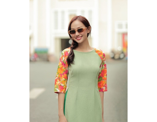 Áo Dài Gấm Xanh AD04-XC F2 Fashion & Freedom ảnh 3