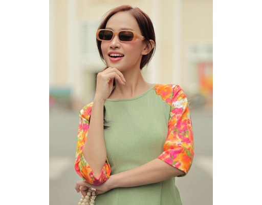 Áo Dài Gấm Xanh AD04-XC F2 Fashion & Freedom ảnh 4