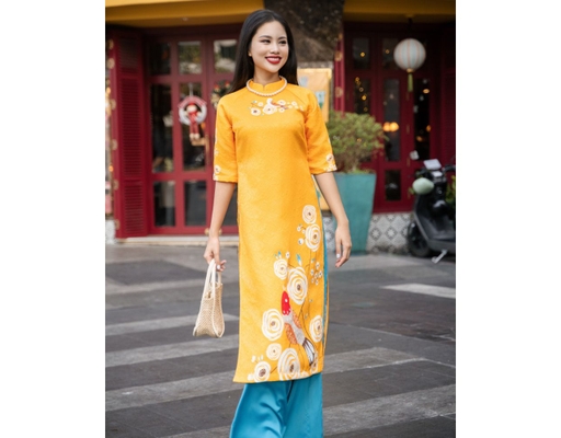 Áo Dài Gấm Vàng AD14-VH F2 Fashion & Freedom ảnh 1