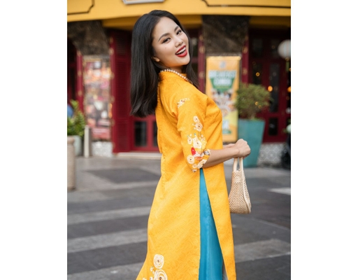 Áo Dài Gấm Vàng AD14-VH F2 Fashion & Freedom ảnh 2