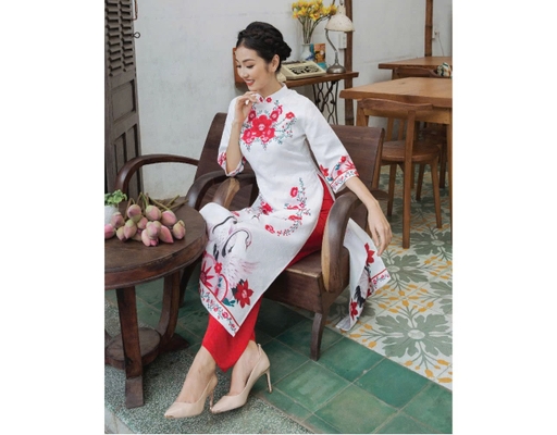 Quần Áo Dài Lụa Đỏ QAD06-D F2 Fashion & Freedom ảnh 1