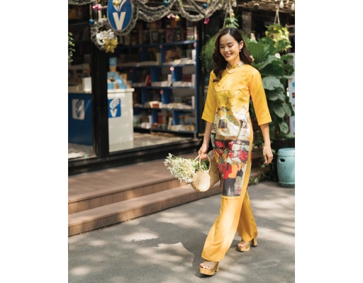 Quần Áo Dài Lụa Vàng QAD06-V F2 Fashion & Freedom ảnh 0