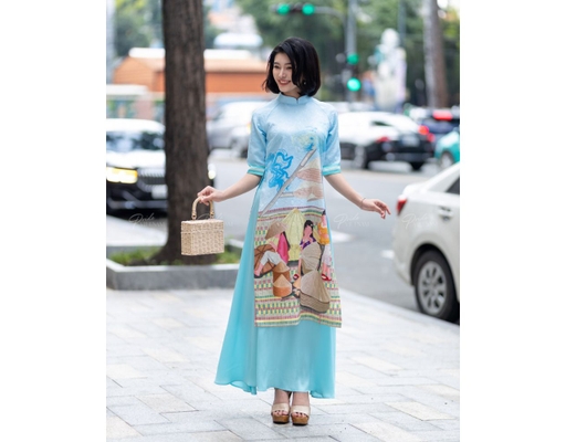Chân Váy Lụa Xanh VAD06-XANH TT F2 Fashion & Freedom ảnh 1