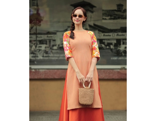 Chân Váy Lụa Cam VAD06-CAM NGOI F2 Fashion & Freedom ảnh 2