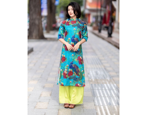 Áo Dài Gấm Xanh AD73-XCC F2 Fashion & Freedom ảnh 0