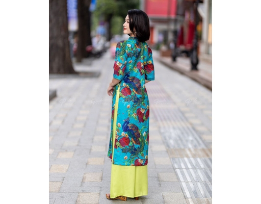 Áo Dài Gấm Xanh AD73-XCC F2 Fashion & Freedom ảnh 2
