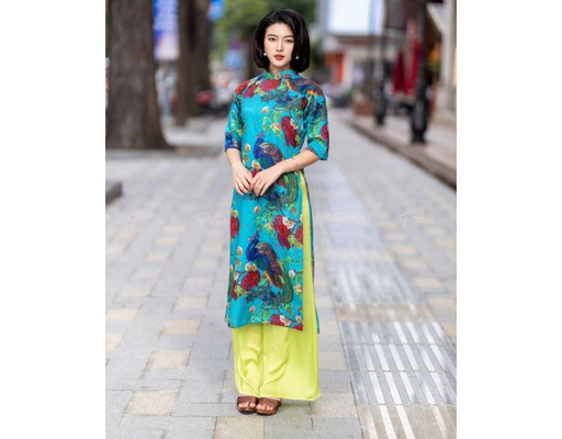 Quần Áo Dài Lụa Xanh QAD11-CN F2 Fashion & Freedom ảnh 0