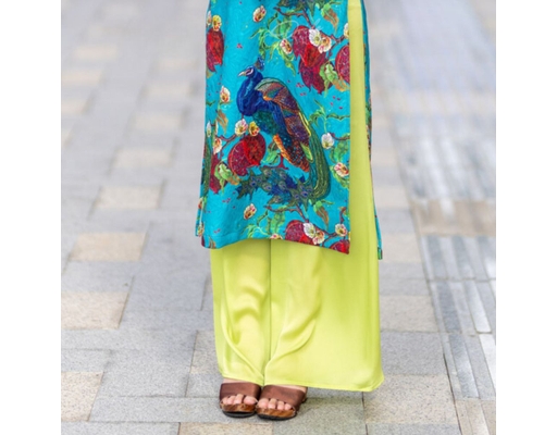 Quần Áo Dài Lụa Xanh QAD11-CN F2 Fashion & Freedom ảnh 1