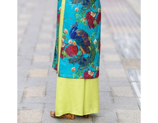 Quần Áo Dài Lụa Xanh QAD11-CN F2 Fashion & Freedom ảnh 2
