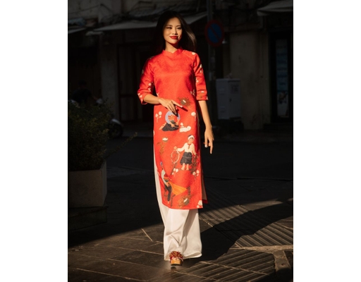 Áo Dài Gấm Đỏ AD57-DBCG F2 Fashion & Freedom ảnh 0
