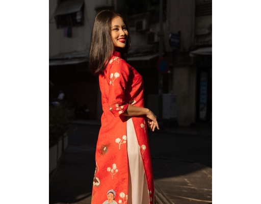 Áo Dài Gấm Đỏ AD57-DBCG F2 Fashion & Freedom ảnh 2