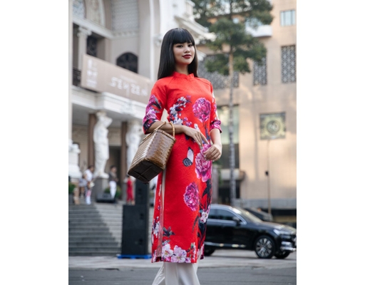 Áo Dài Gấm Đỏ AD14-DMD F2 Fashion & Freedom ảnh 1