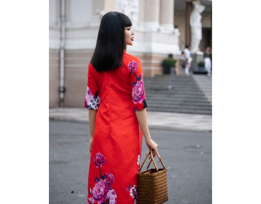 Áo Dài Gấm Đỏ AD14-DMD F2 Fashion & Freedom ảnh 3