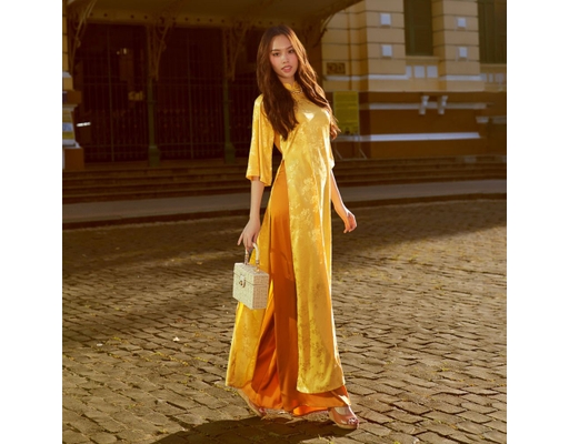 Áo Dài Gấm Vàng AD44-V F2 Fashion & Freedom ảnh 1