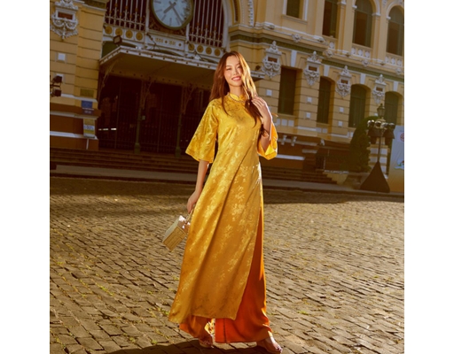 Áo Dài Gấm Vàng AD44-V F2 Fashion & Freedom ảnh 2
