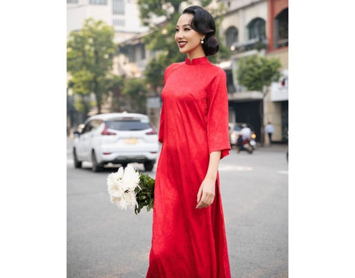Áo Dài Gấm Đỏ AD44-DO F2 Fashion & Freedom ảnh 2