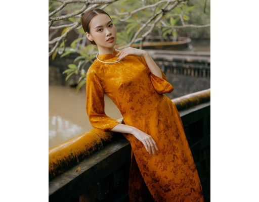 Áo Dài Gấm Đỏ AD44-VN F2 Fashion & Freedom ảnh 1