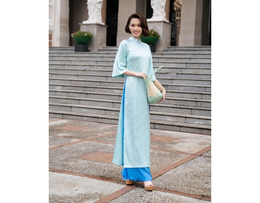 Áo Dài Gấm Xanh AD44-X F2 Fashion & Freedom ảnh 0