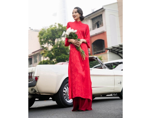 Quần Áo Dài Lụa Đỏ QAD11-DD F2 Fashion & Freedom ảnh 0