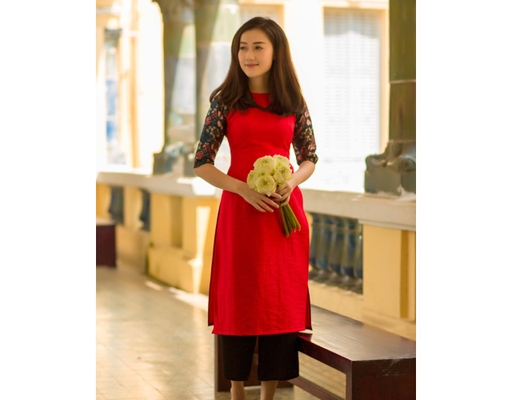 Áo Dài Gấm Đỏ AD04-D F2 Fashion & Freedom ảnh 0