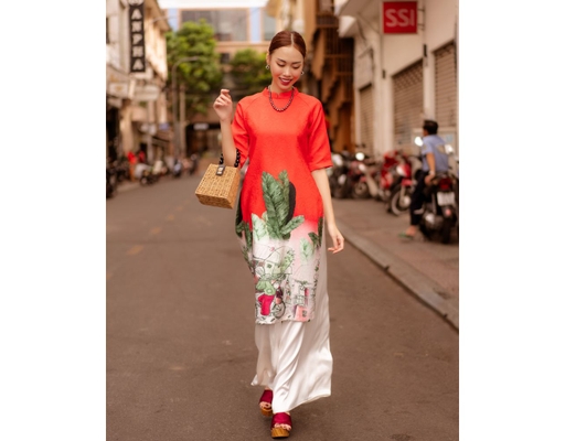 Áo Dài Gấm Đỏ AD14-DCE F2 Fashion & Freedom ảnh 0