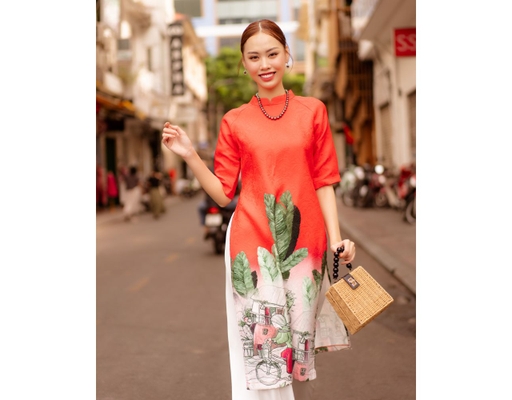 Áo Dài Gấm Đỏ AD14-DCE F2 Fashion & Freedom ảnh 2