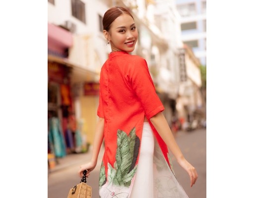 Áo Dài Gấm Đỏ AD14-DCE F2 Fashion & Freedom ảnh 4