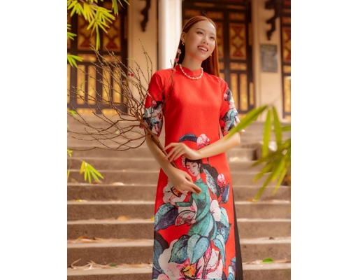 Áo Dài Gấm Đỏ AD14-DPN F2 Fashion & Freedom ảnh 0
