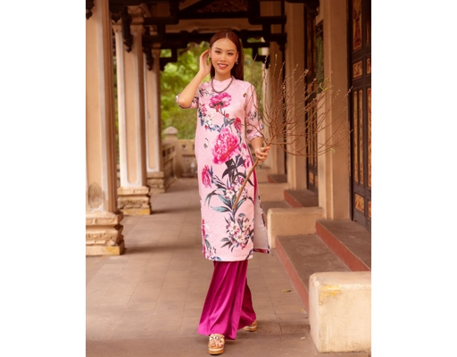 Áo Dài Gấm Hồng AD14-HMD F2 Fashion & Freedom ảnh 0