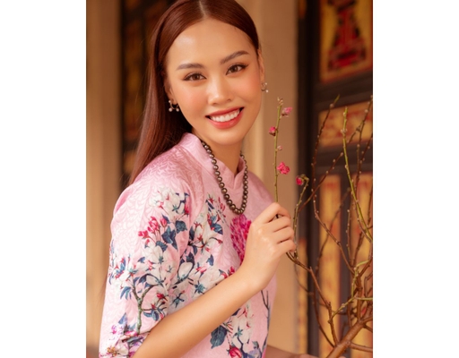 Áo Dài Gấm Hồng AD14-HMD F2 Fashion & Freedom ảnh 4