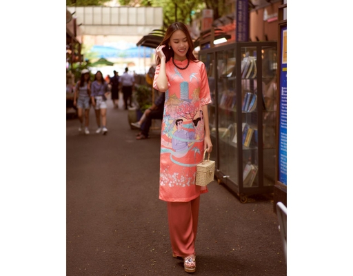 Áo Dài Gấm Hồng AD14-HVC F2 Fashion & Freedom ảnh 0