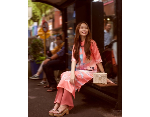 Áo Dài Gấm Hồng AD14-HVC F2 Fashion & Freedom ảnh 1