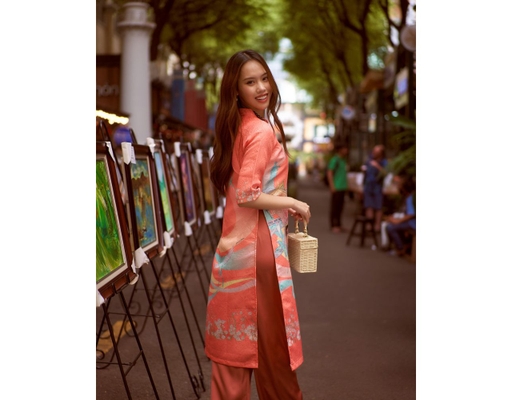 Áo Dài Gấm Hồng AD14-HVC F2 Fashion & Freedom ảnh 4