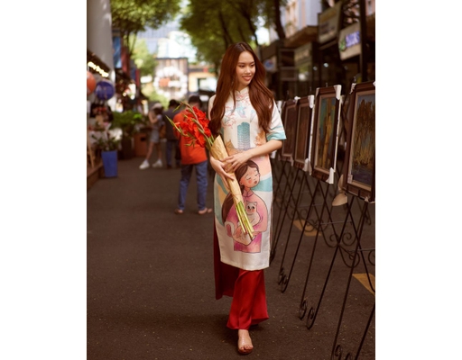 Áo Dài Gấm Trắng AD14-TM F2 Fashion & Freedom ảnh 0
