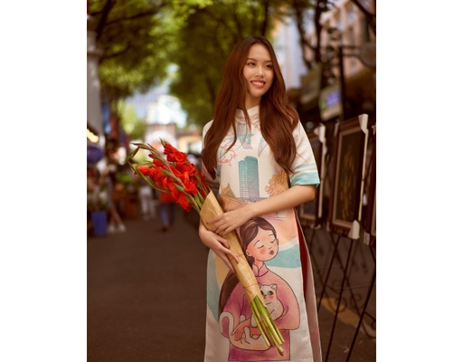 Áo Dài Gấm Trắng AD14-TM F2 Fashion & Freedom ảnh 1