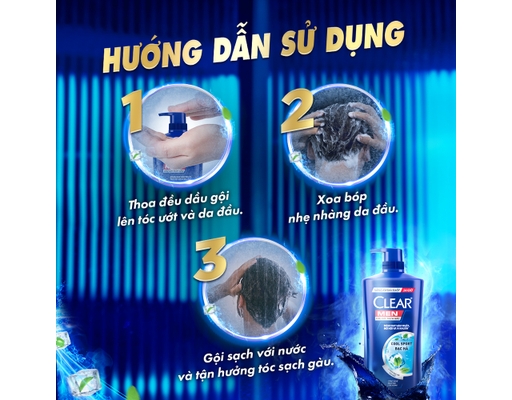 Dầu Gội Cho Nam Cool Sport Bạc Hà Giúp Làm Sạch Gàu 630g CLEAR MEN ảnh 2