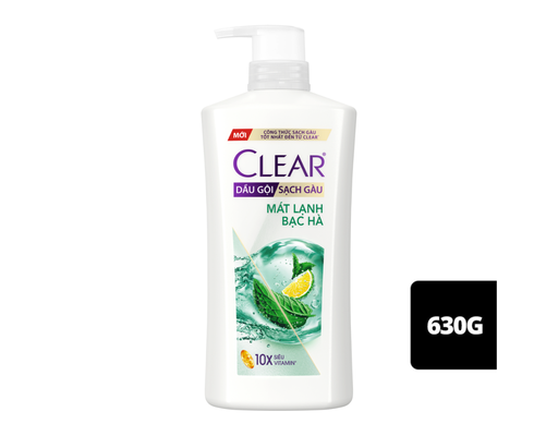 Dầu Gội Mát Lạnh Bạc Hà Sạch Gàu 630g Clear ảnh 1
