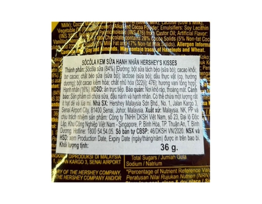 Socola Kisses Kem Sữa 36g Hershey's ảnh 2