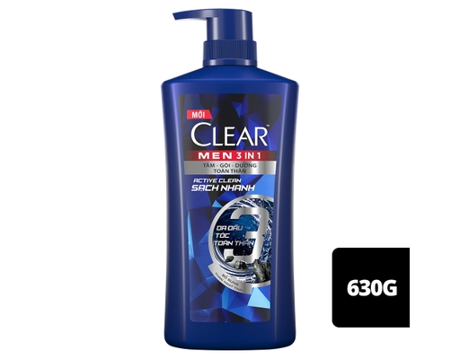 Dầu Tắm Gội Dưỡng Toàn Thân Cho Nam 3in1 Sạch Nhanh 630g CLEAR MEN ảnh 0