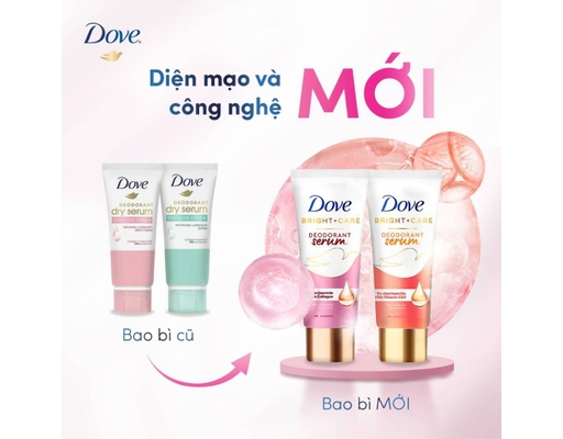 Serum Ngăn Mùi Giúp Da Sáng Mịn Đều Màu Deodorant Dry Serum 3% Niacinamide + 10X Collagen 40ml Dove ảnh 1