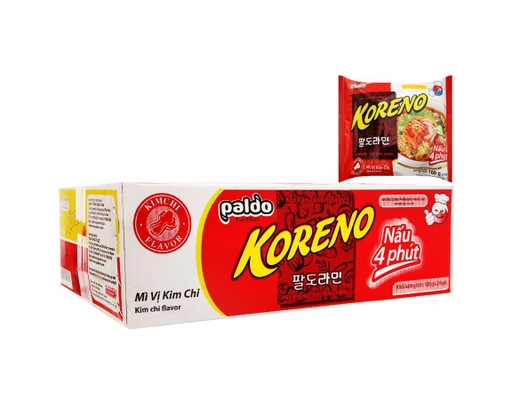 Thùng 24 Gói Mì Nấu Koreno Paldo Vị Kim Chi Gói 100g Koreno ảnh 0