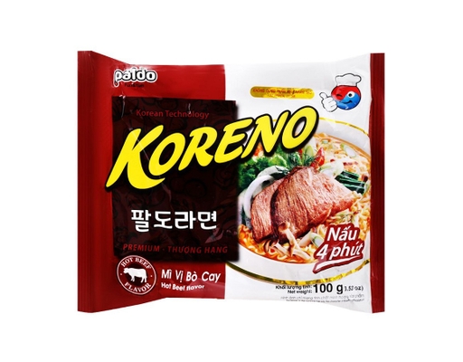 Thùng 24 Gói Mì Nấu Koreno Vị Bò Cay Gói 100g Koreno ảnh 1