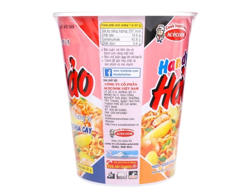 Thùng 24 Ly Mì Handy Hảo Hảo Tôm Chua Cay 67g - 02934037 ACECOOK ảnh 2