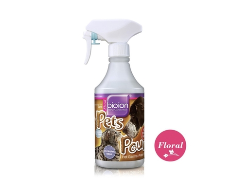 Chai Xịt Khử Mùi Và Sạch Khuẩn Pets Pounce Hương Floral Cho Mèo 500ml Bioion ảnh 1