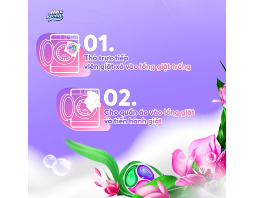 Viên Giặt Xả 2In1 Hương Nước Hoa Huyền Diệu - 34 Viên x 15g Maxkleen ảnh 5