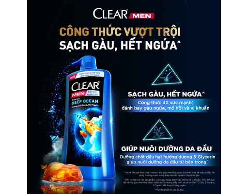Dầu Gội Nước Hoa Sạch Gàu Perfume Deep Ocean 600g CLEAR MEN ảnh 3