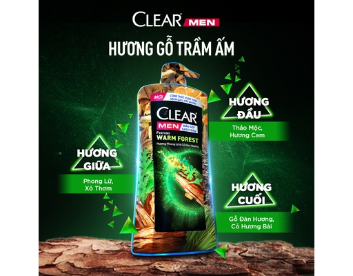 Dầu Gội Nước Hoa Sạch Gàu Perfume Warm Forest 600g CLEAR MEN ảnh 3